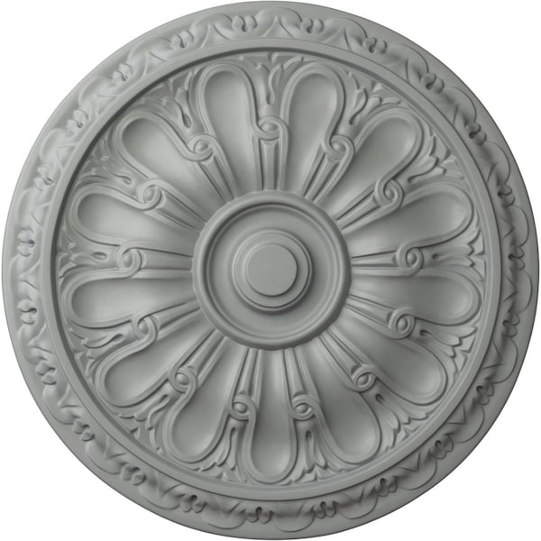 Ekena Millwork Kirke Ceiling Medallion (Fits Canopies up to 3 3/4"), 15 3/4"OD x 5/8"P, Primed White CM16KI - main